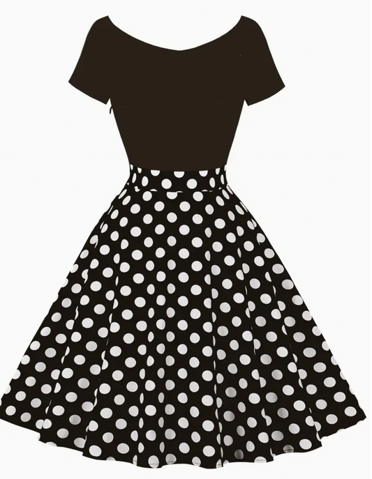 ROSA  - Elegante vintage Polka Kleid für den Frühling/ Sommer