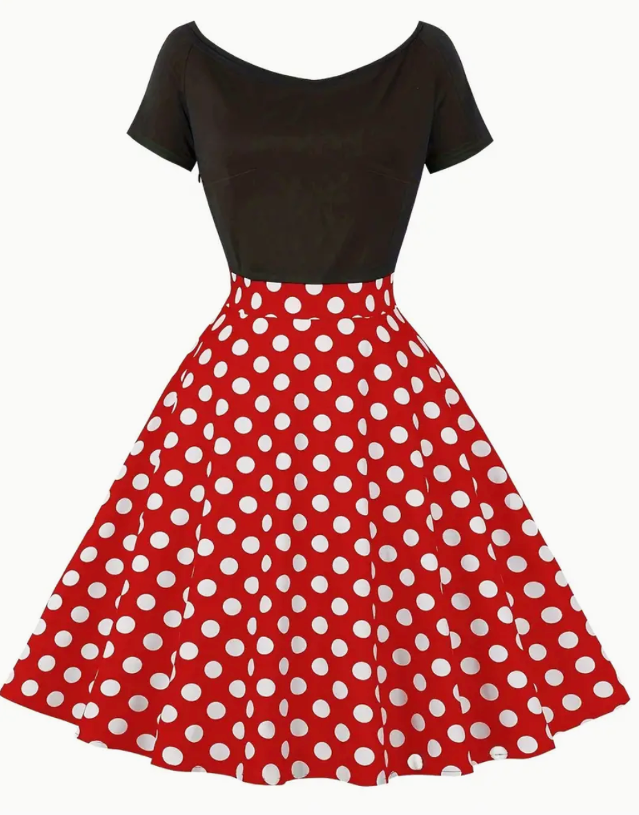 ROSA  - Elegante vintage Polka Kleid für den Frühling/ Sommer