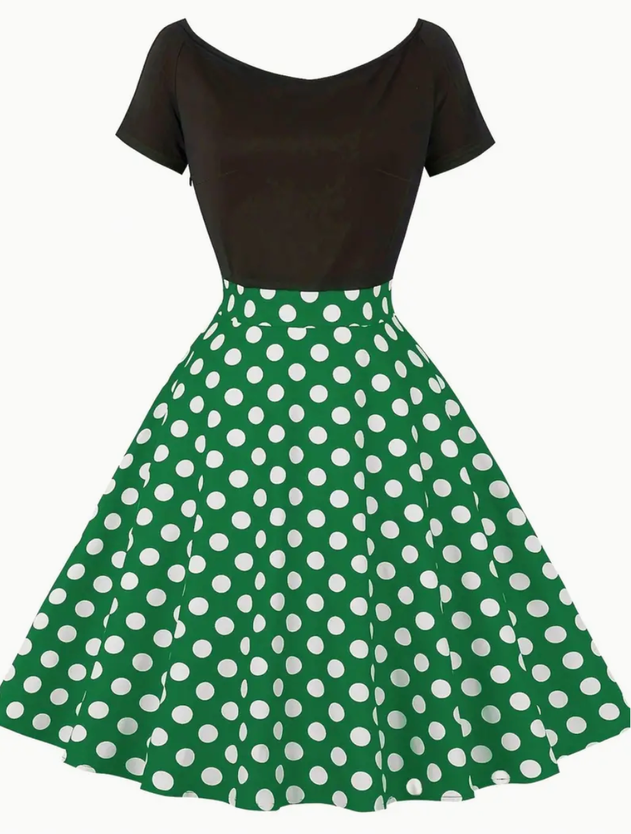 ROSA  - Elegante vintage Polka Kleid für den Frühling/ Sommer