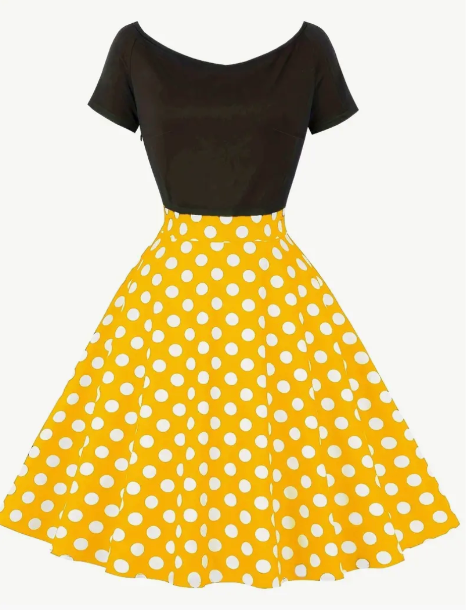 ROSA  - Elegante vintage Polka Kleid für den Frühling/ Sommer