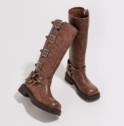 Rihana - Breite Wadenstiefel mit Absätzen