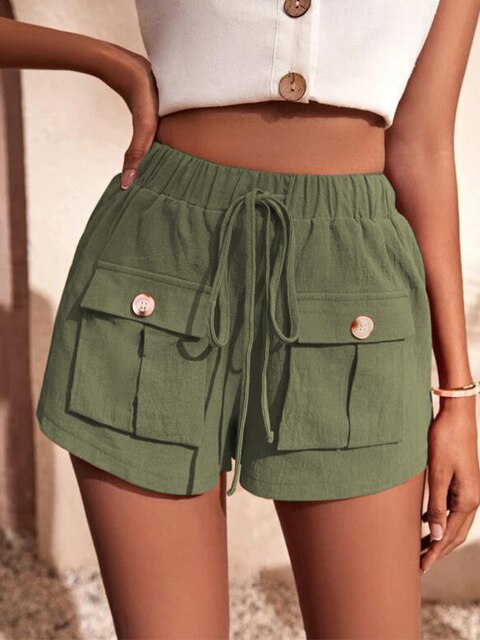 ALISHA - Lässige Cargo-Shorts mit elastischer Taille