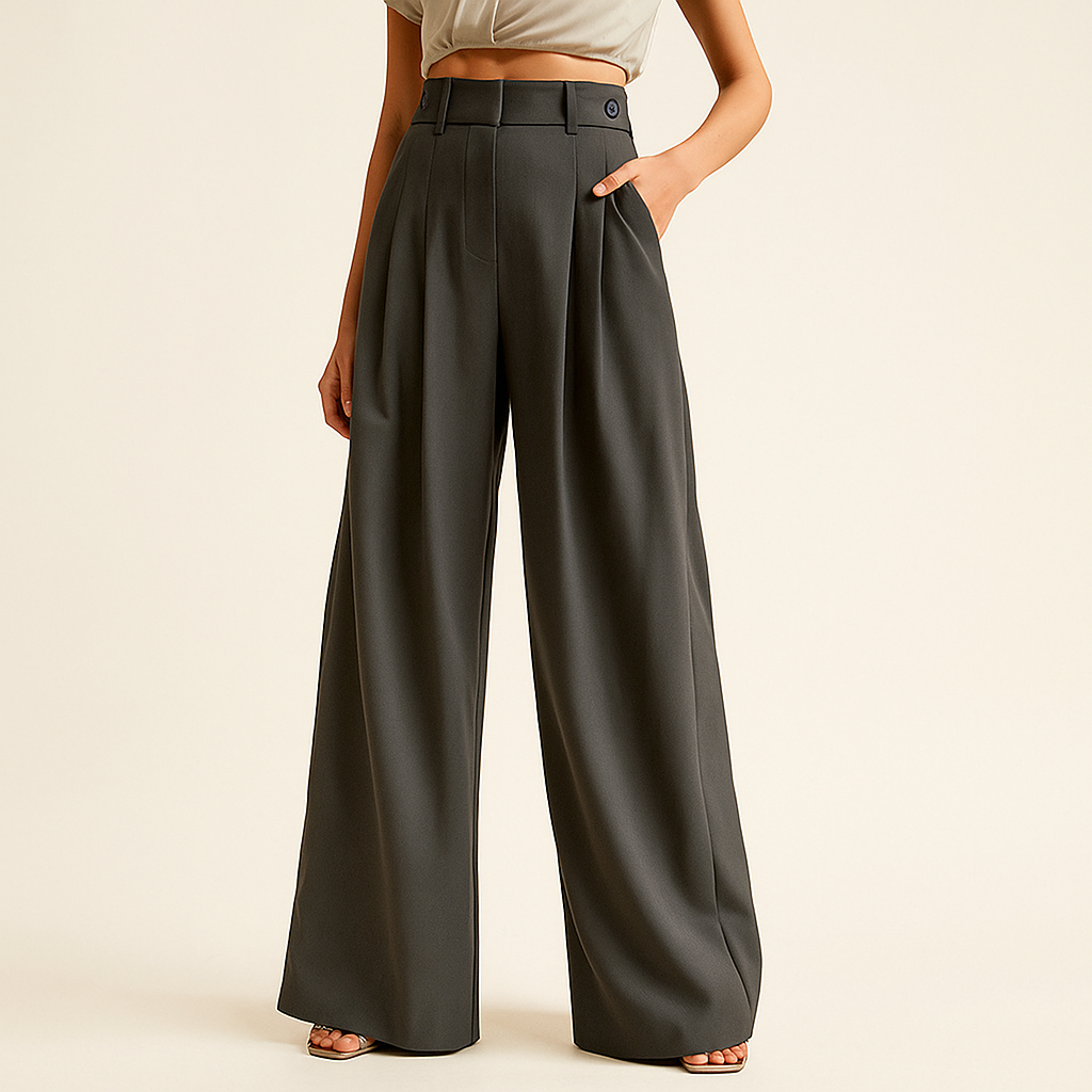 Weit geschnittene Damenhose mit hoher Taille - Navine