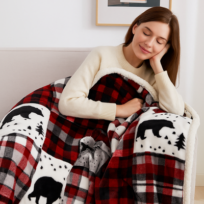 Thermodecke mit Weihnachtsmotiv