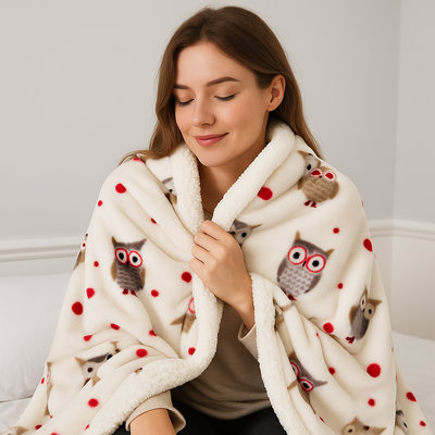 Doppelte Winterdecke mit weichem Woll-Effekt