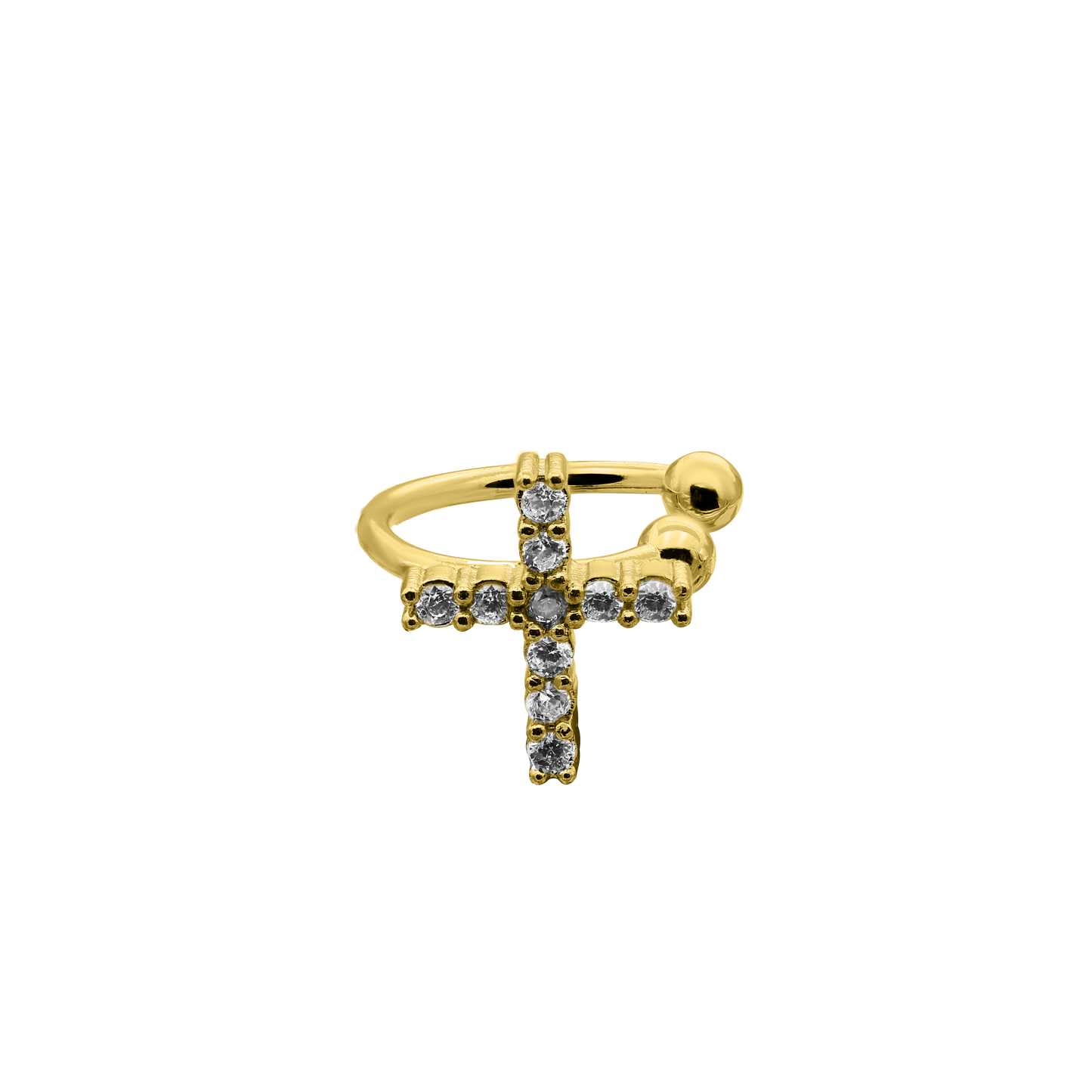 Glam Cross Earcuff 14K Vergoldet