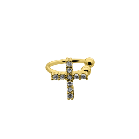 Glam Cross Earcuff 14K Vergoldet