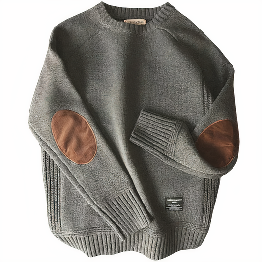 FAIZAN - Gestrickter geflickter Pullover