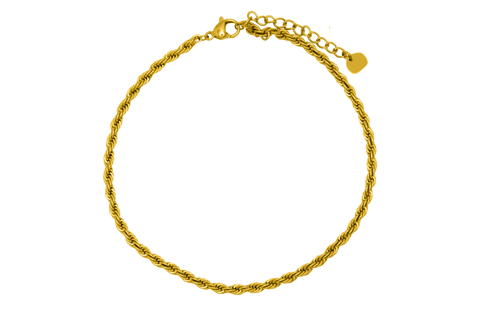 Twisted Anklet 14K Vergoldet