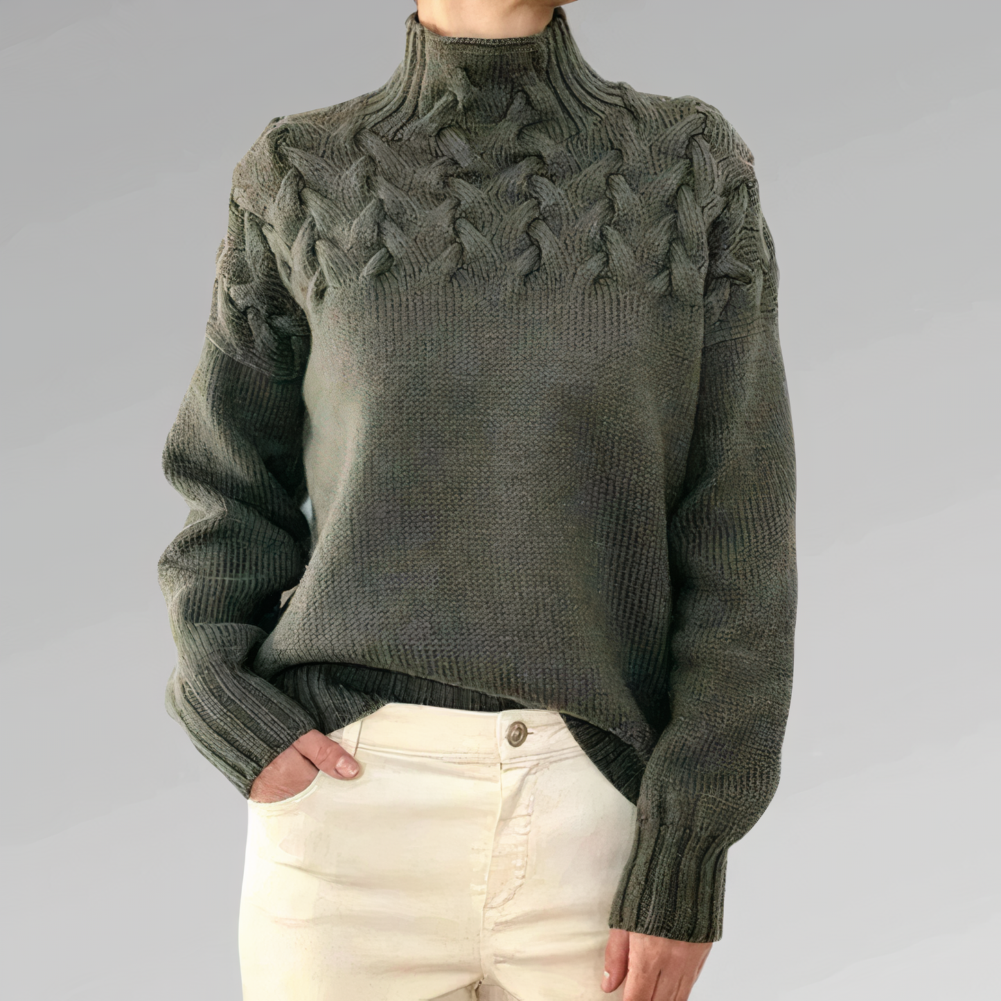 CHLOE - Strickpullover mit Zopfmuster