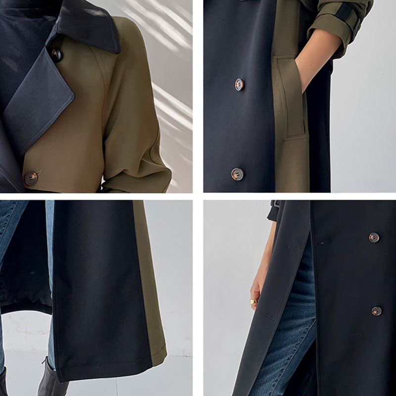 Lina - Trenchcoat im schicken Stil in Marine und Olive