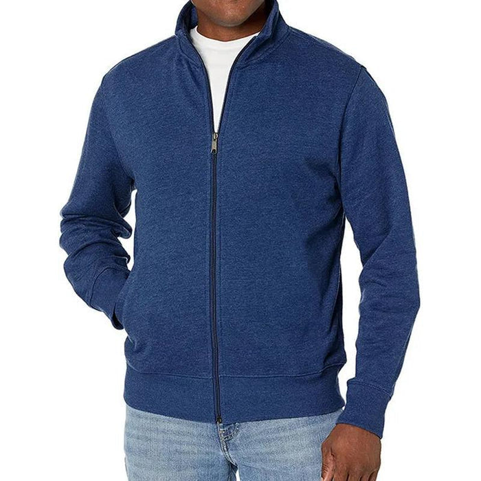 Herren Sportlicher Zip-Up Sweatshirt mit Stehkragen