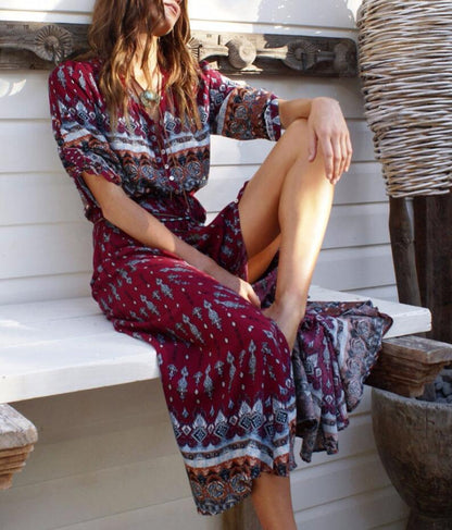 Dorette - Langes Kleid im Hippie-Stil