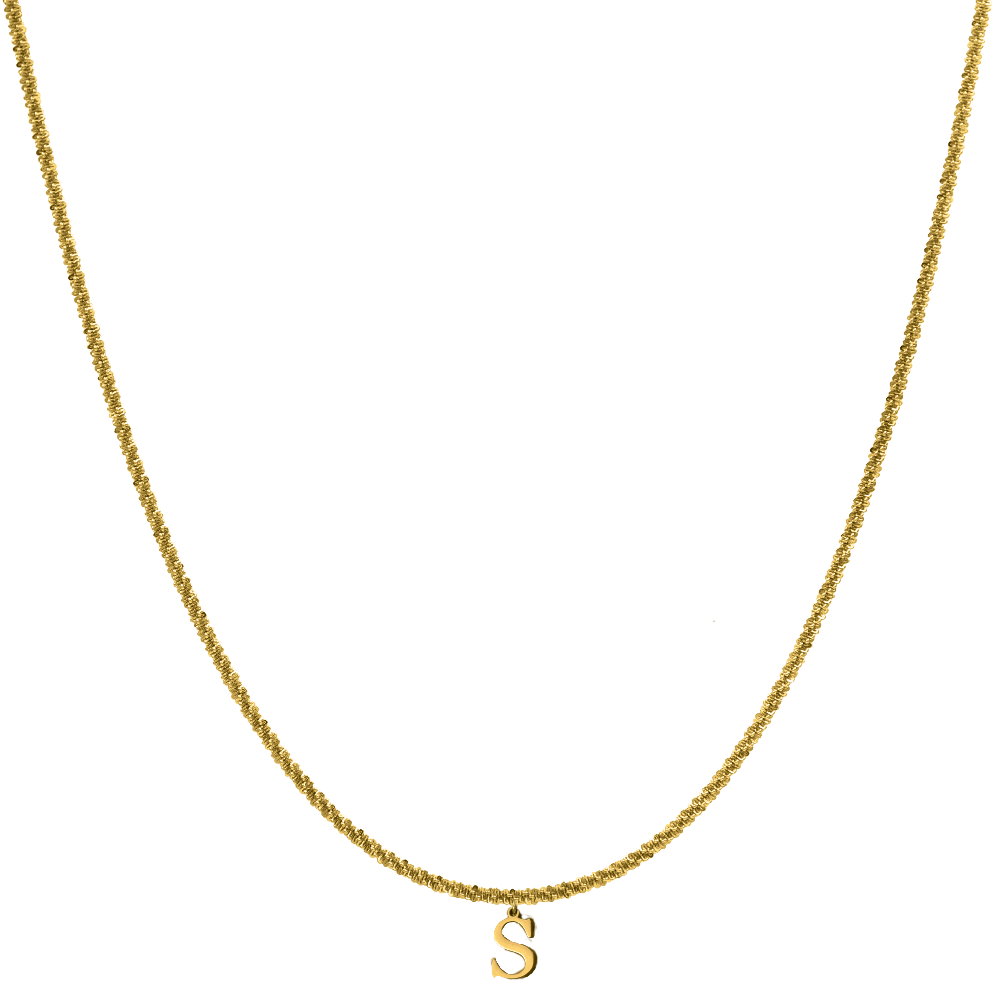 Sparkle Basic Letter Kette 14K Vergoldet