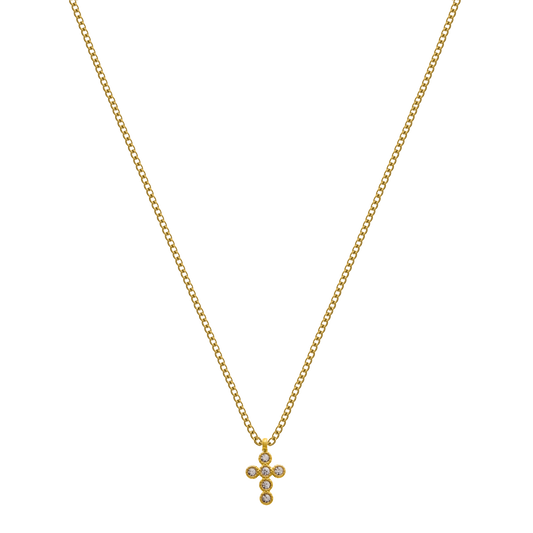 Mini Cross 14K Vergoldet