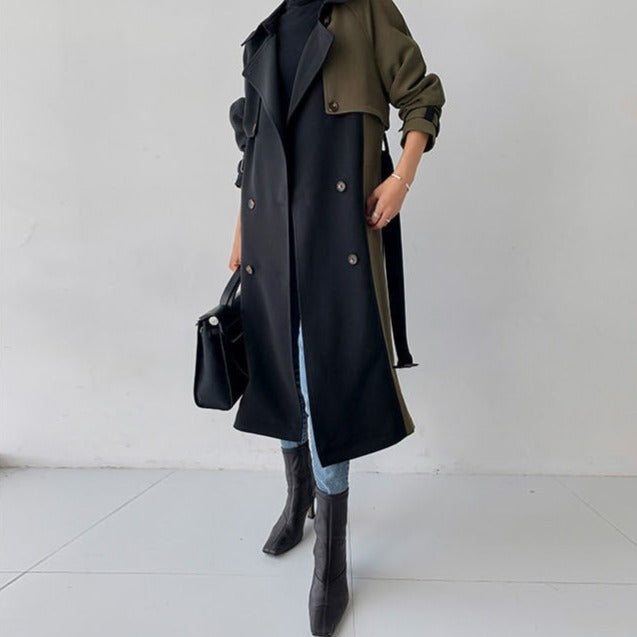 Lina - Trenchcoat im schicken Stil in Marine und Olive