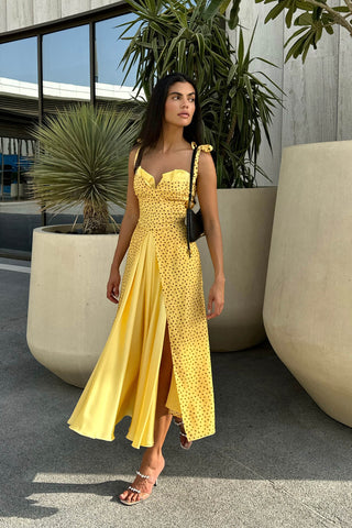 Stefania - Langes Maxikleid mit V-Ausschnitt