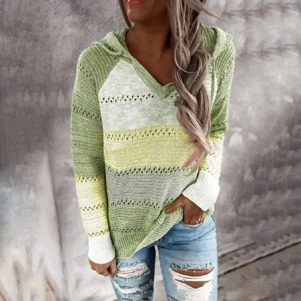 JOLENE - Gestreifter Pullover mit Kapuze