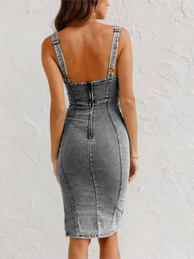 Jarra - Denim-Kleid mit verstellbaren Trägern