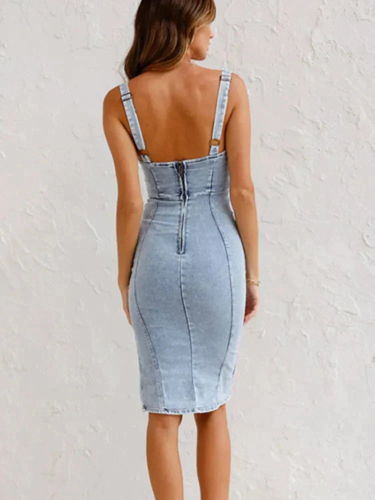 Jarra - Denim-Kleid mit verstellbaren Trägern