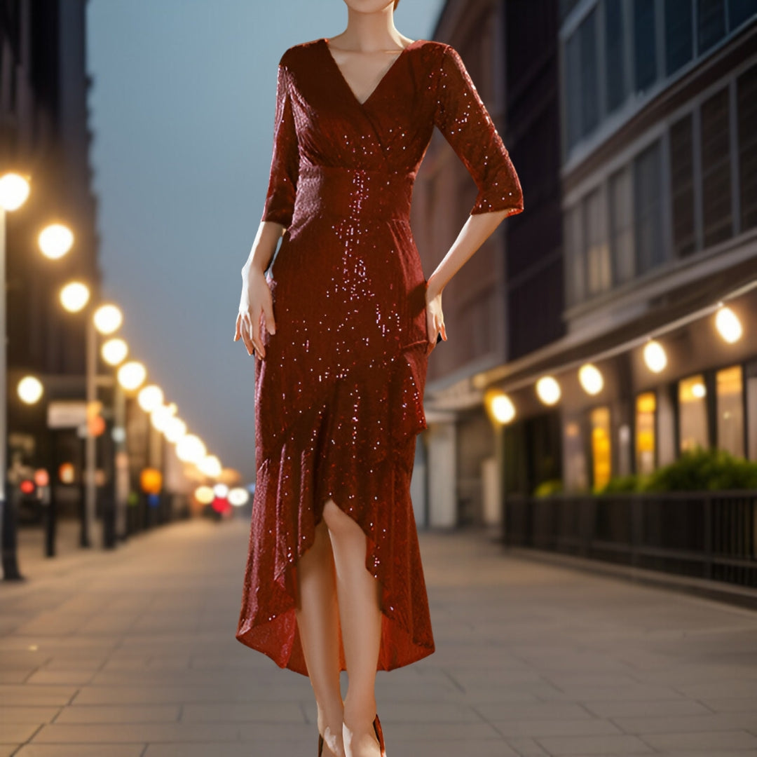 Juris - Luxuriöses Pailletten-Abendkleid