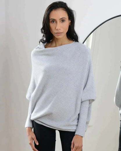 KAREN - Assymetrisch drapierter Pullover