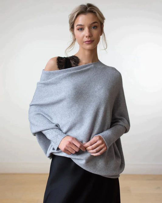 KAREN - Assymetrisch drapierter Pullover