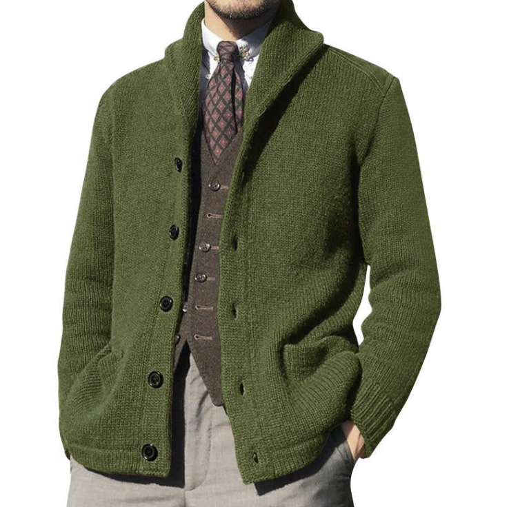 Klassisch gestrickte Herren Jacke mit Knöpfen