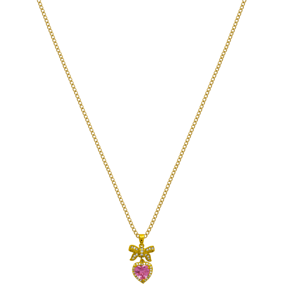 Ribbon Heart Kette 18K Vergoldet