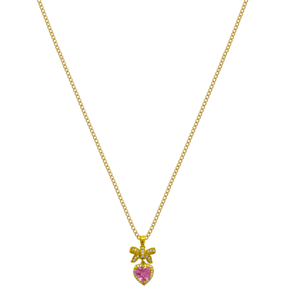 Ribbon Heart Kette 18K Vergoldet