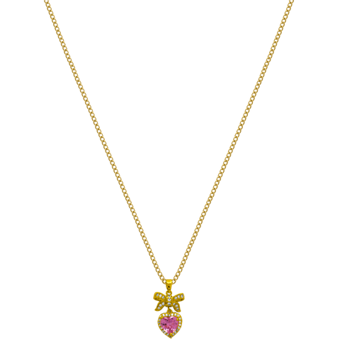 Ribbon Heart Kette 18K Vergoldet