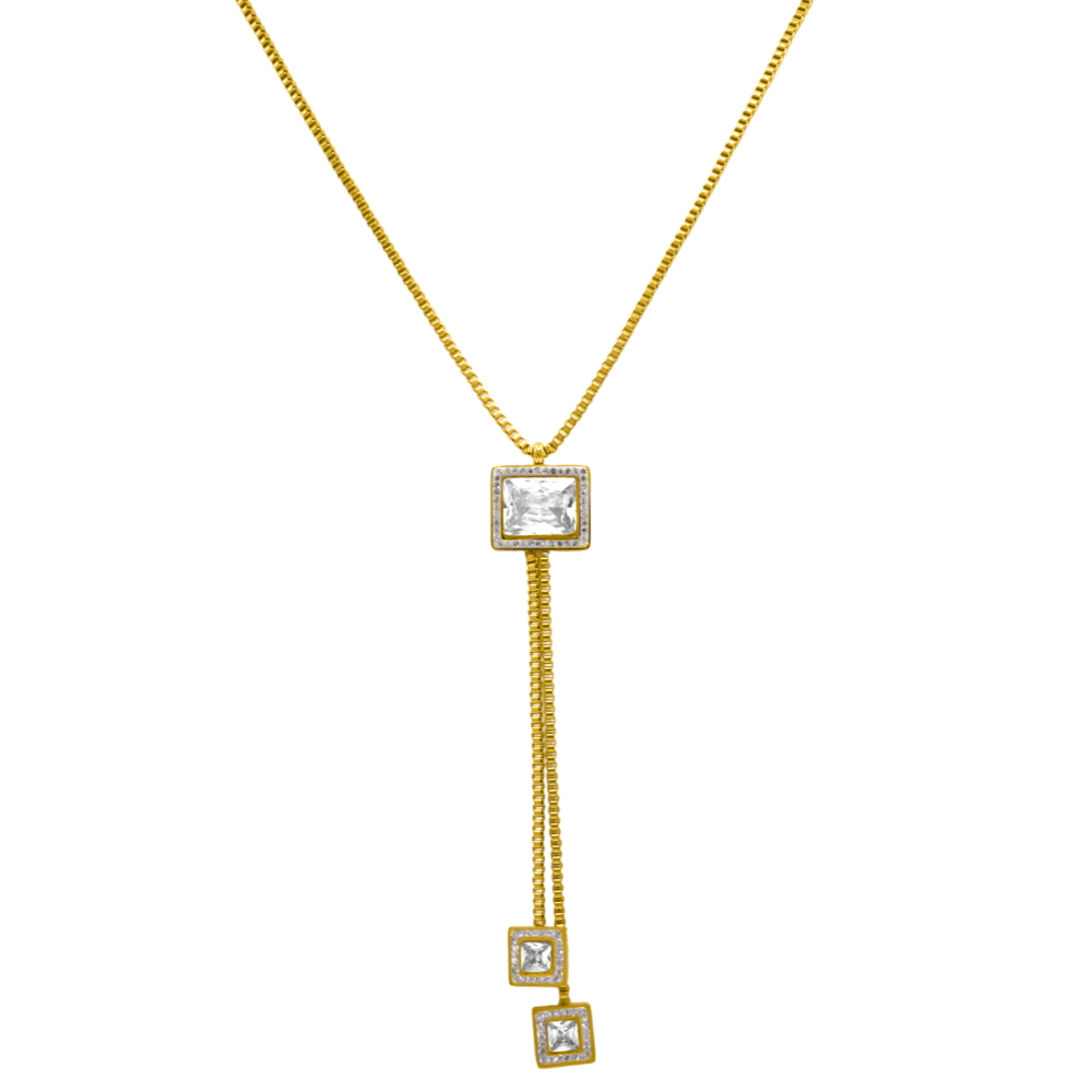 Square Dangle Mirror Kette 18K Vergoldet