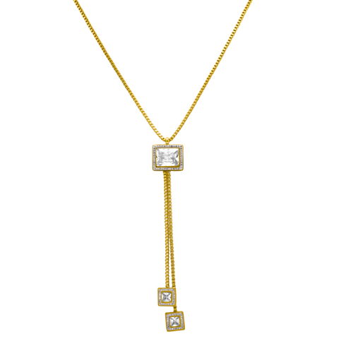 Square Dangle Mirror Kette 18K Vergoldet