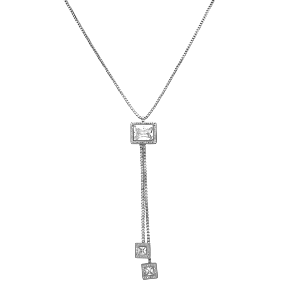 Square Dangle Mirror Kette 18K Vergoldet