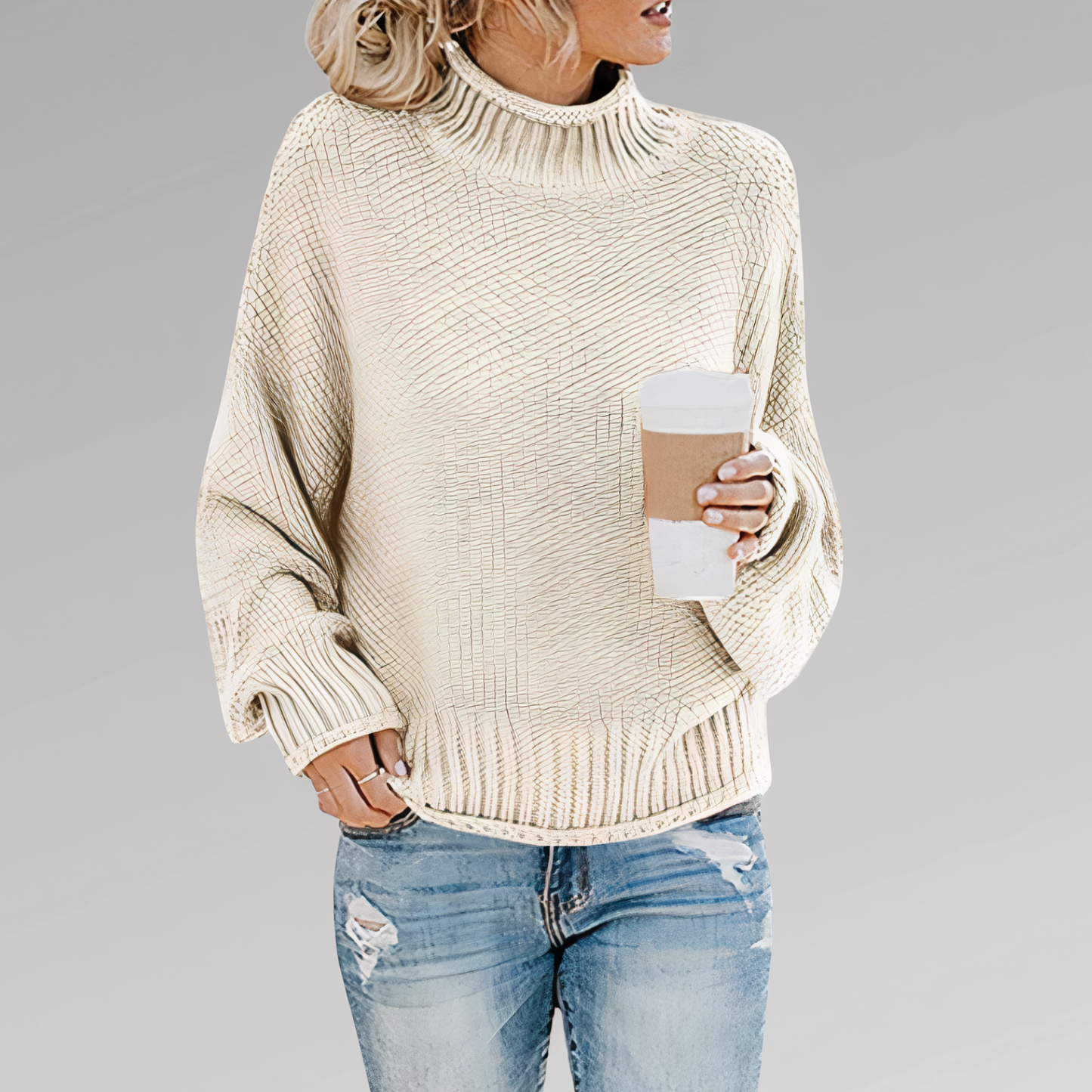 LORRAINE - Strickpullover mit hohem Kragen