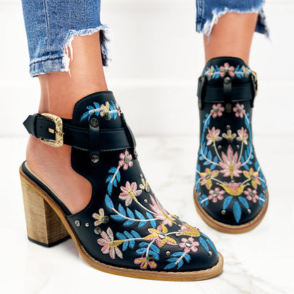 Nina - Broderie Florale Schuhe