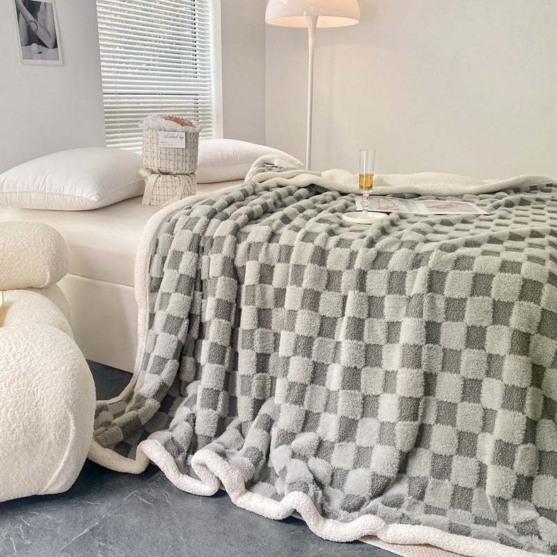 Weiche karierte Decke für den Winter