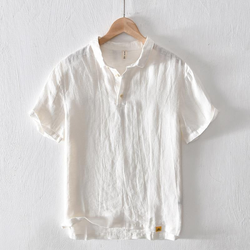Lässiges Poloshirt aus atmungsaktivem Leinen für Herren - Julián