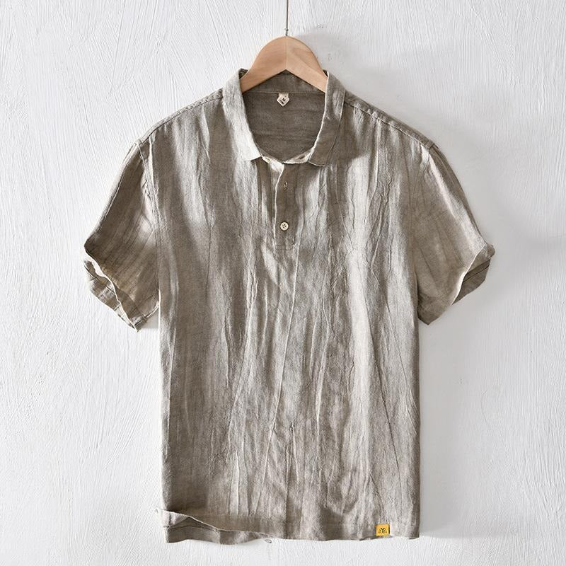 Lässiges Poloshirt aus atmungsaktivem Leinen für Herren - Julián