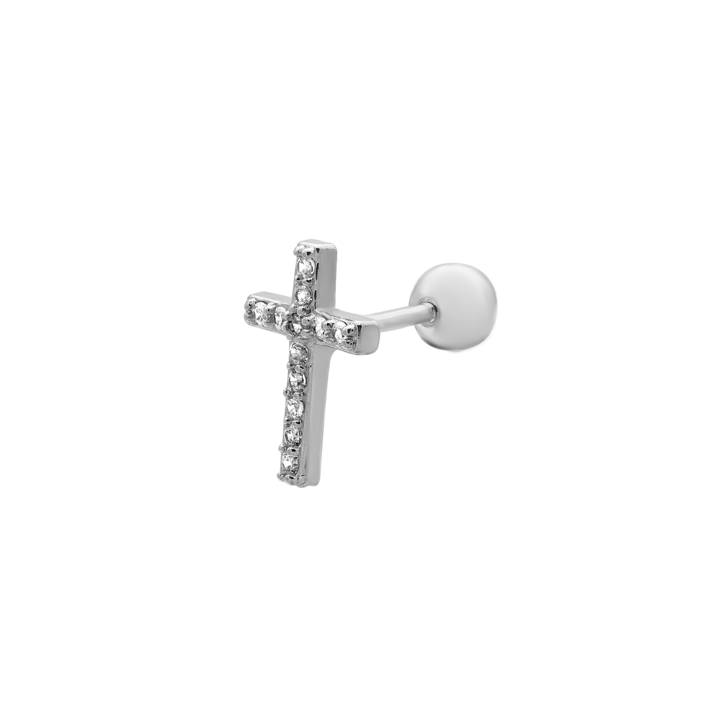 Cross Ohr Piercing 14K Vergoldet