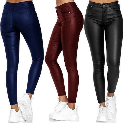 Fiamma Hosen - Vielseitige Damen High-Waist Skinny Lederhose für alle Anlässe