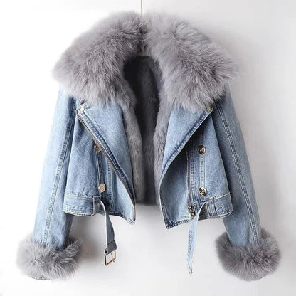 Giara - Denim-Jacke mit Pelzfutter