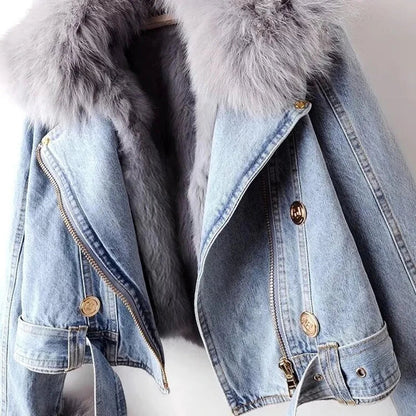 Giara - Denim-Jacke mit Pelzfutter