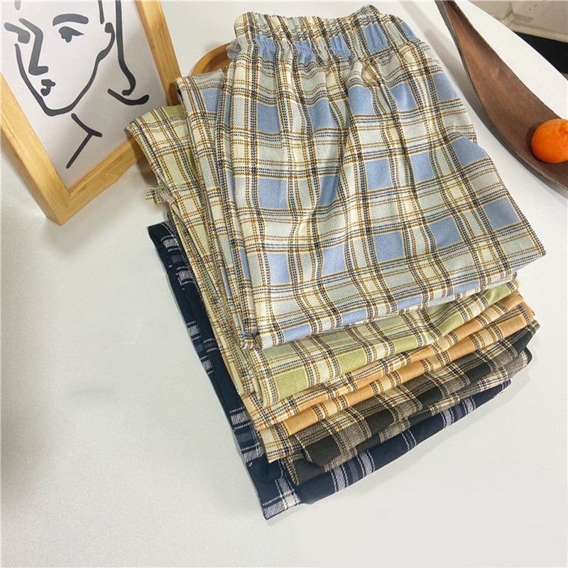 Paola Hosen - Damen Plaid Hose mit hoher Taille für einen angesagten und lockeren Look