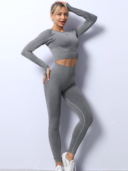 Fredia Sportset - Damen Sportset: Langärmeliges Oberteil und Leggings im Set