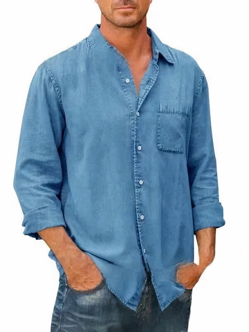 MATEO - Langärmeliges Denim-Hemd