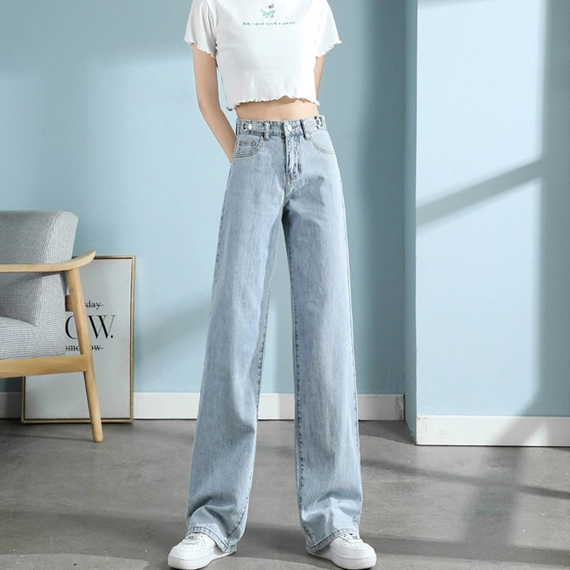 Ginevra Hosen - Trendige Wide-Leg Jeans mit hoher Taille für stylischen Komfort