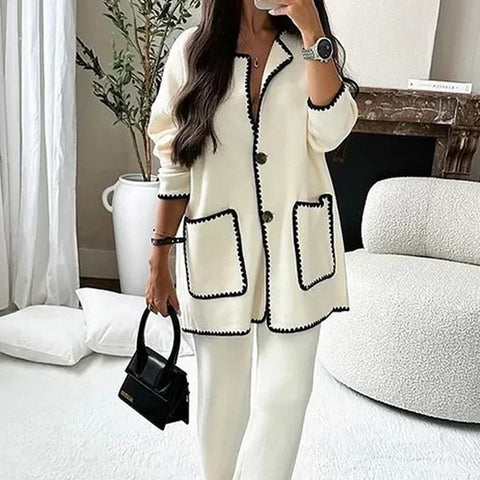 Sophie – Mantel Cardigan Hose Set für stilvolle Eleganz