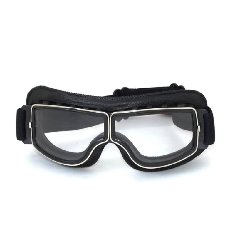 Vintage Leder Motorradbrille