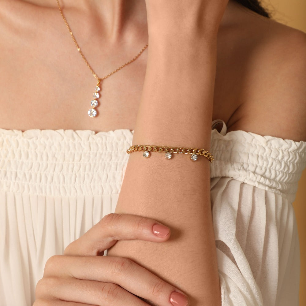 Signature Stones Armband 14K Vergoldet